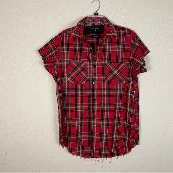 Lifted Anchors Plaid Button Up Shirt Muscle Large - Picture 1 of 7